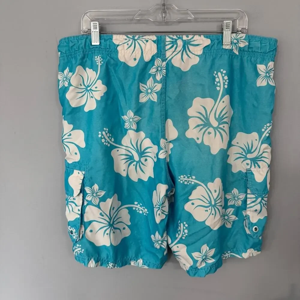 OP Tropical Floral Blue & White Board Shorts Men’s Size Medium / 32 - 34 Swim